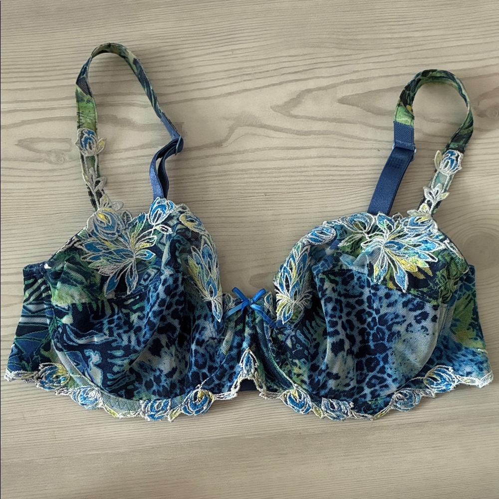 Vintage Size 32F Eprise by Lise Charmel Lace Colourful Mesh Underwire Bra